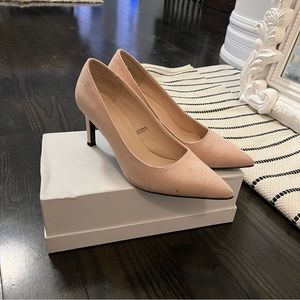 Zara Pink Suede Heels Size 8